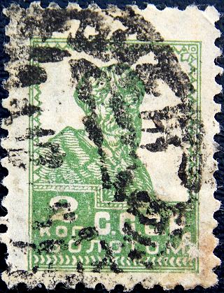 СССР 1924 год . Стандартный выпуск . 002 коп . (007)